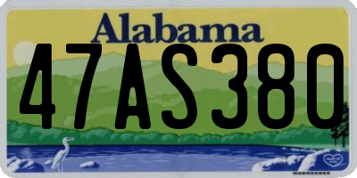 AL license plate 47AS380