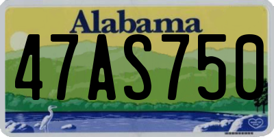 AL license plate 47AS750