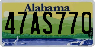 AL license plate 47AS770