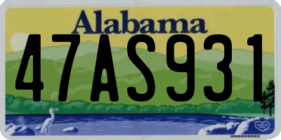 AL license plate 47AS931
