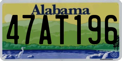 AL license plate 47AT196