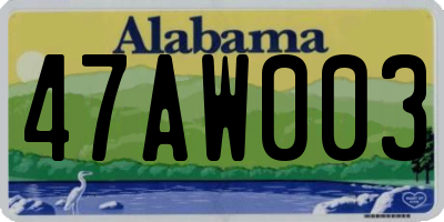 AL license plate 47AW003