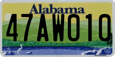 AL license plate 47AW010