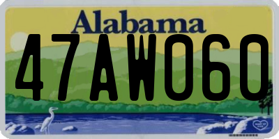 AL license plate 47AW060