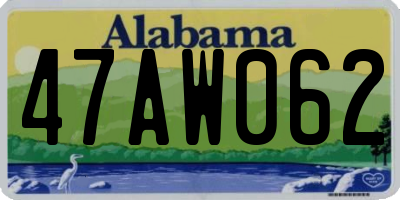 AL license plate 47AW062
