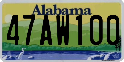 AL license plate 47AW100
