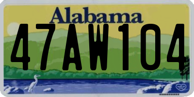 AL license plate 47AW104