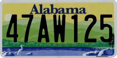 AL license plate 47AW125