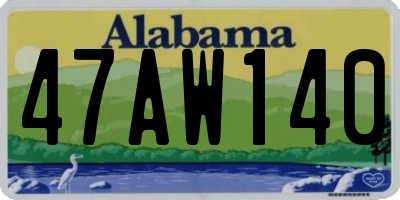 AL license plate 47AW140