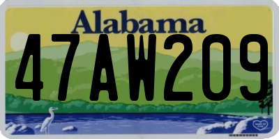 AL license plate 47AW209