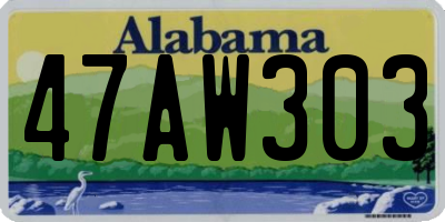 AL license plate 47AW303
