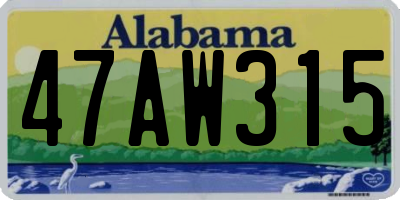 AL license plate 47AW315