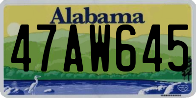 AL license plate 47AW645