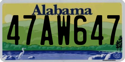 AL license plate 47AW647
