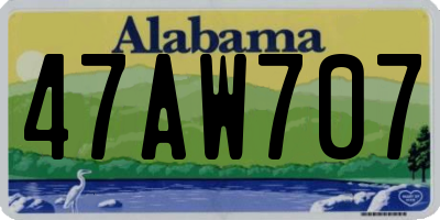 AL license plate 47AW707