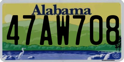 AL license plate 47AW708