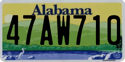 AL license plate 47AW710