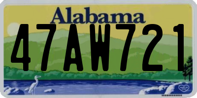 AL license plate 47AW721