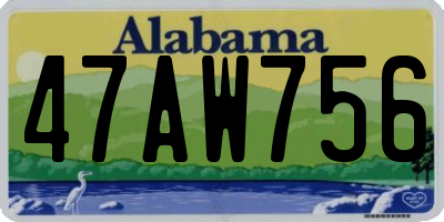 AL license plate 47AW756