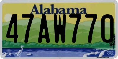 AL license plate 47AW770