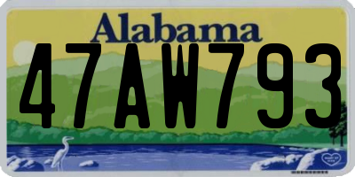 AL license plate 47AW793