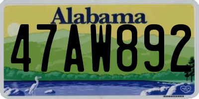 AL license plate 47AW892