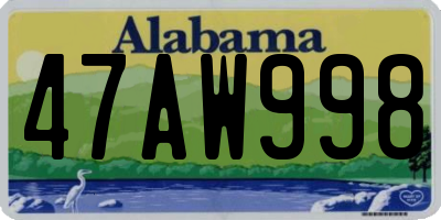 AL license plate 47AW998