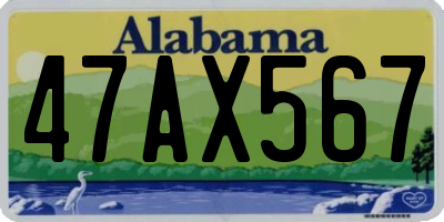 AL license plate 47AX567
