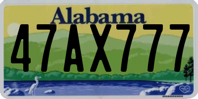 AL license plate 47AX777