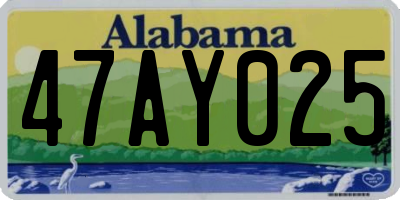 AL license plate 47AY025