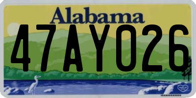 AL license plate 47AY026