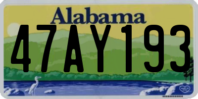 AL license plate 47AY193