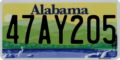 AL license plate 47AY205
