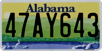 AL license plate 47AY643