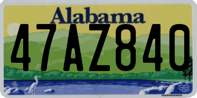 AL license plate 47AZ840