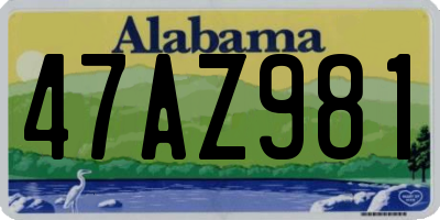 AL license plate 47AZ981