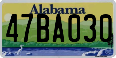 AL license plate 47BA030