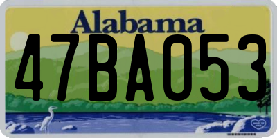 AL license plate 47BA053