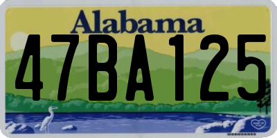 AL license plate 47BA125