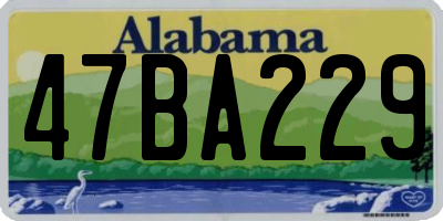 AL license plate 47BA229