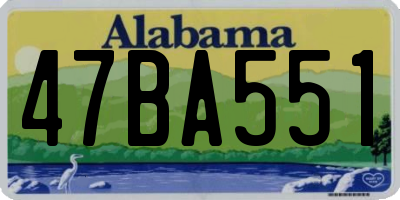AL license plate 47BA551