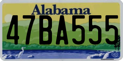 AL license plate 47BA555