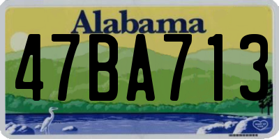 AL license plate 47BA713