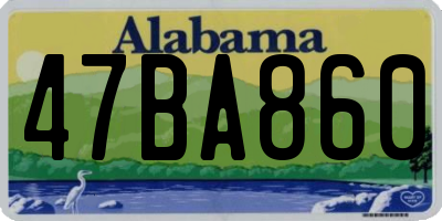 AL license plate 47BA860
