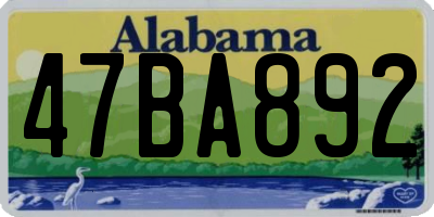 AL license plate 47BA892