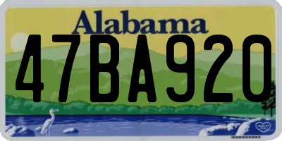 AL license plate 47BA920