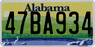 AL license plate 47BA934