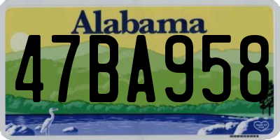 AL license plate 47BA958