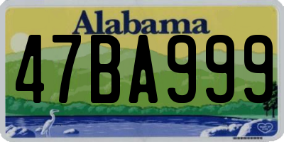 AL license plate 47BA999