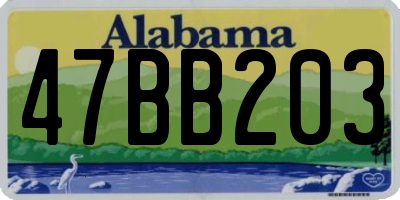 AL license plate 47BB203